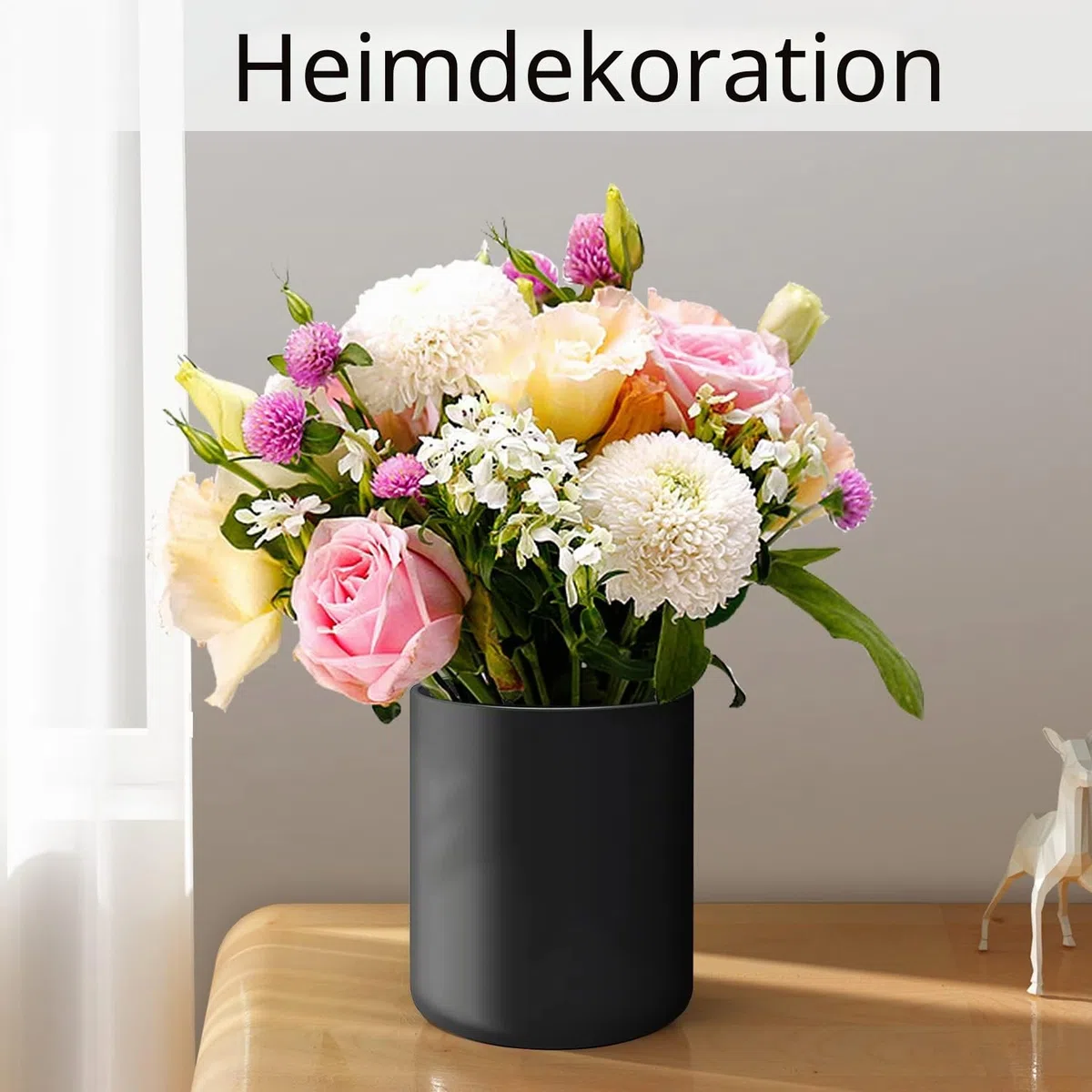 Latchhook Extra großer Utensilienhalter für Küchentheke, 18.3 cm, mattschwarz, Keramik-Utensilien-Topf für Arbeitsplatte, moderner Spatel, leicht zu reinigen für Dekoration, 18.2x14 cm