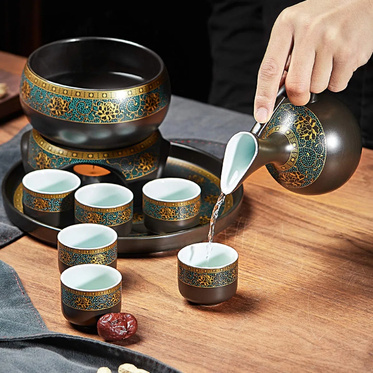 Traditionelles Sake-Glas, Keramik-Weingläser, 6-teiliges Set, einfach zu bedienen, ideal für Kulturliebhaber
