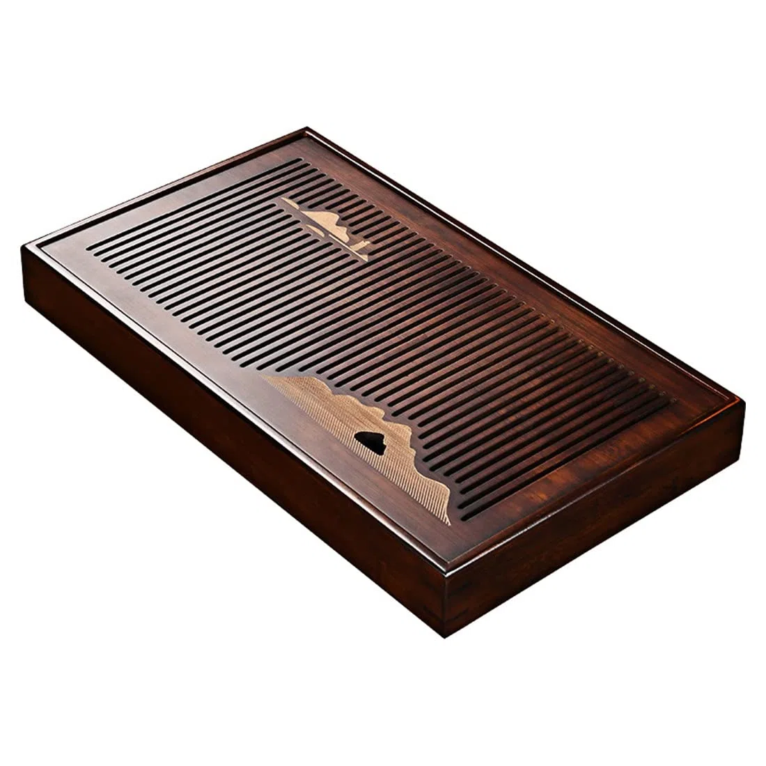 Chinesisches Kongfu Teetablett aus Bambus, multifunktionales Premium-Teetablett mit Box Reservoir & Drainage-Typ für Teehaus – einfaches Design