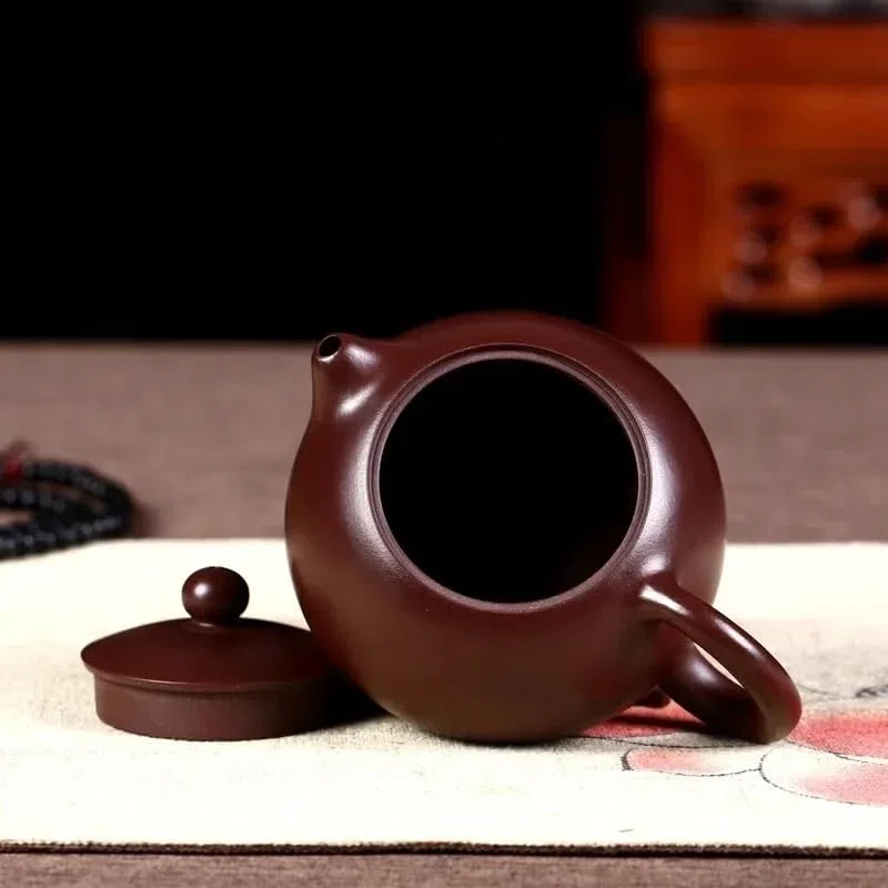 Teekessel mit chinesischem lila Sandfilter, praktisches Reise-Teeset, große Retro-Teekanne für den Haushalt, Zubehör für die chinesische Teezeremonie, Teekanne für losen Tee (280 ml), Keramik-Teekes
