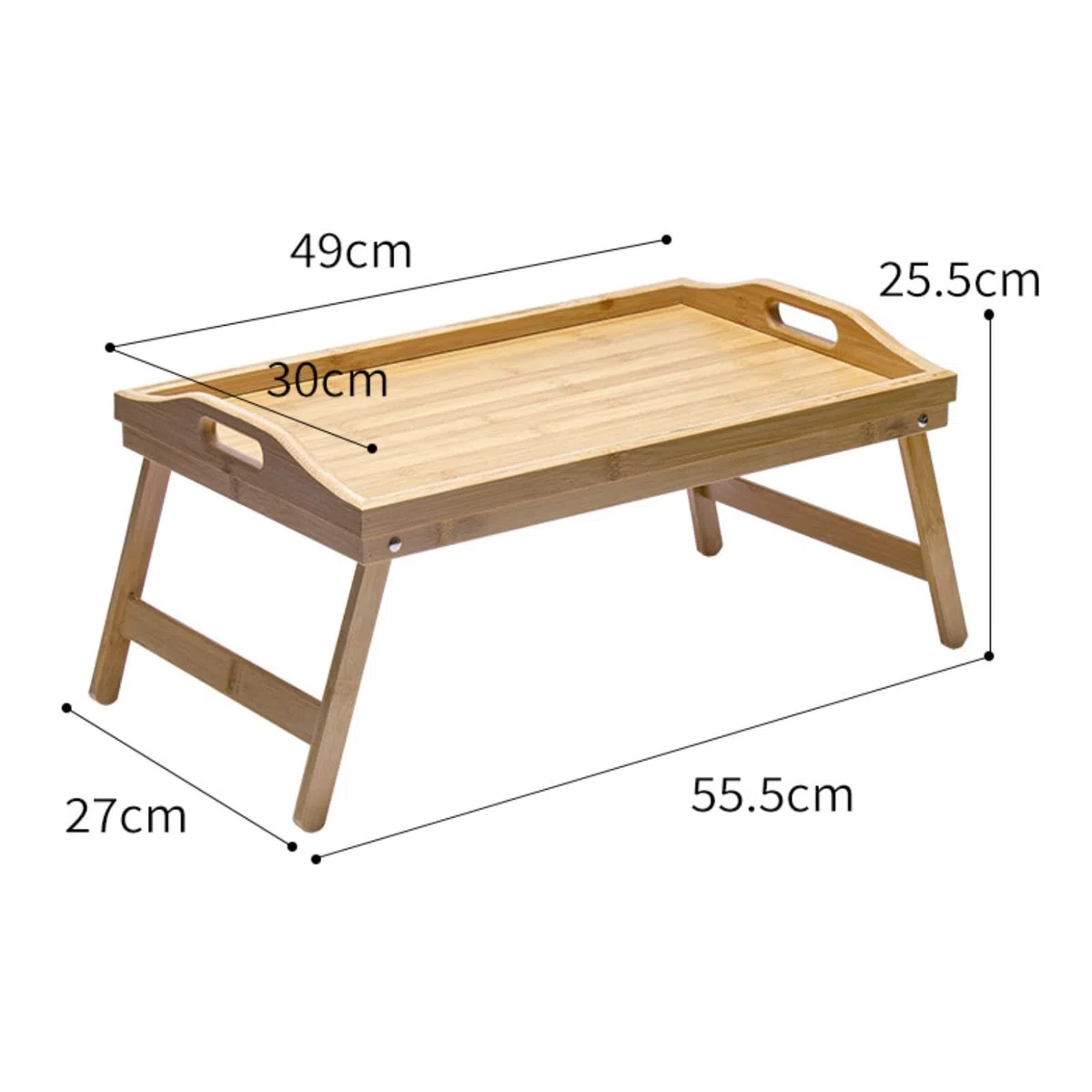 Betttablett aus natürlichem Bambus mit klappbaren Beinen – perfekt für Frühstück, AC-Laptop und zum Servieren – tragbares, vielseitiges Design für Sofa, Küche und Bett