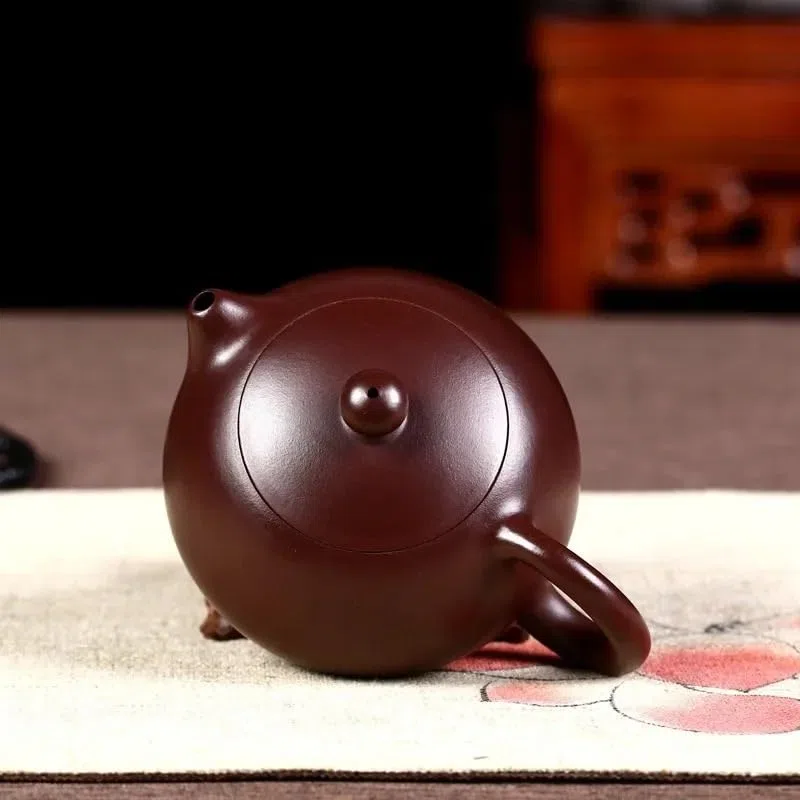 Teekessel mit chinesischem lila Sandfilter, praktisches Reise-Teeset, große Retro-Teekanne für den Haushalt, Zubehör für die chinesische Teezeremonie, Teekanne für losen Tee (280 ml), Keramik-Teekes