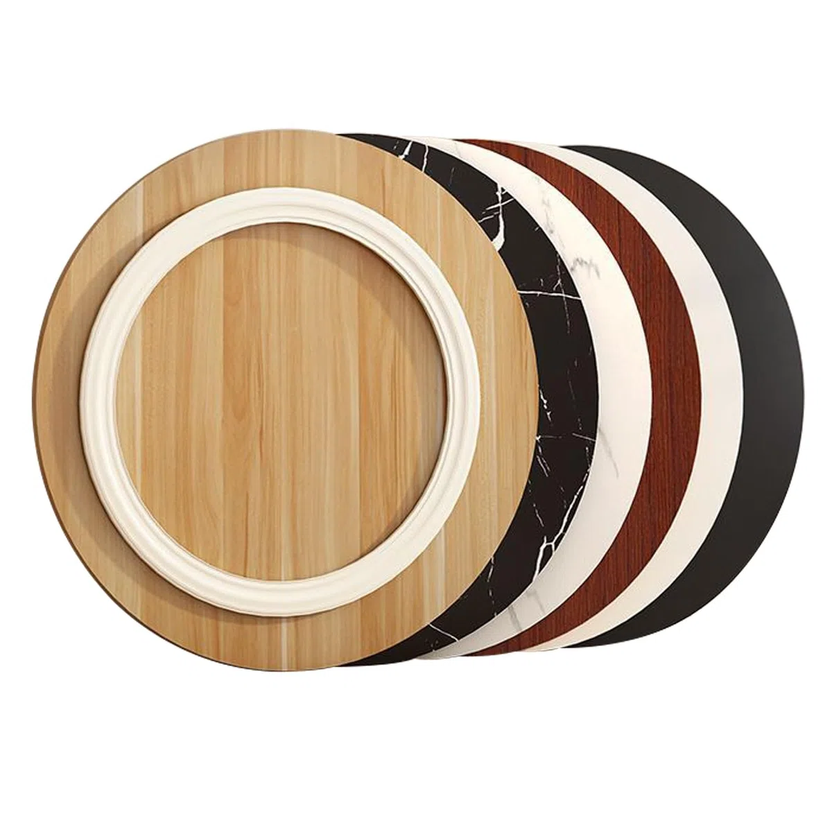 Lazy Susan Drehteller aus Holz, 61 cm, drehbares Serviertablett für Esstisch, Küchenarbeitsplatte, perfekt für Unterhaltung, Partys und Versammlungen (schwarz)