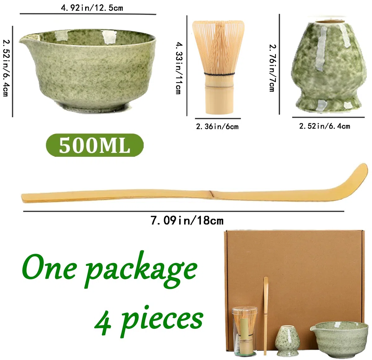 XPSSJMU , Matcha-Rührer, Matcha-Rührer, Matcha-Rührer-Set, Keramik-Matcha-Set inklusive Matcha-Schüssel mit Ausgießer, Matcha-Rührer-Ständer und Bambuslöffel, bestes Geschenk für Ihre Lieben