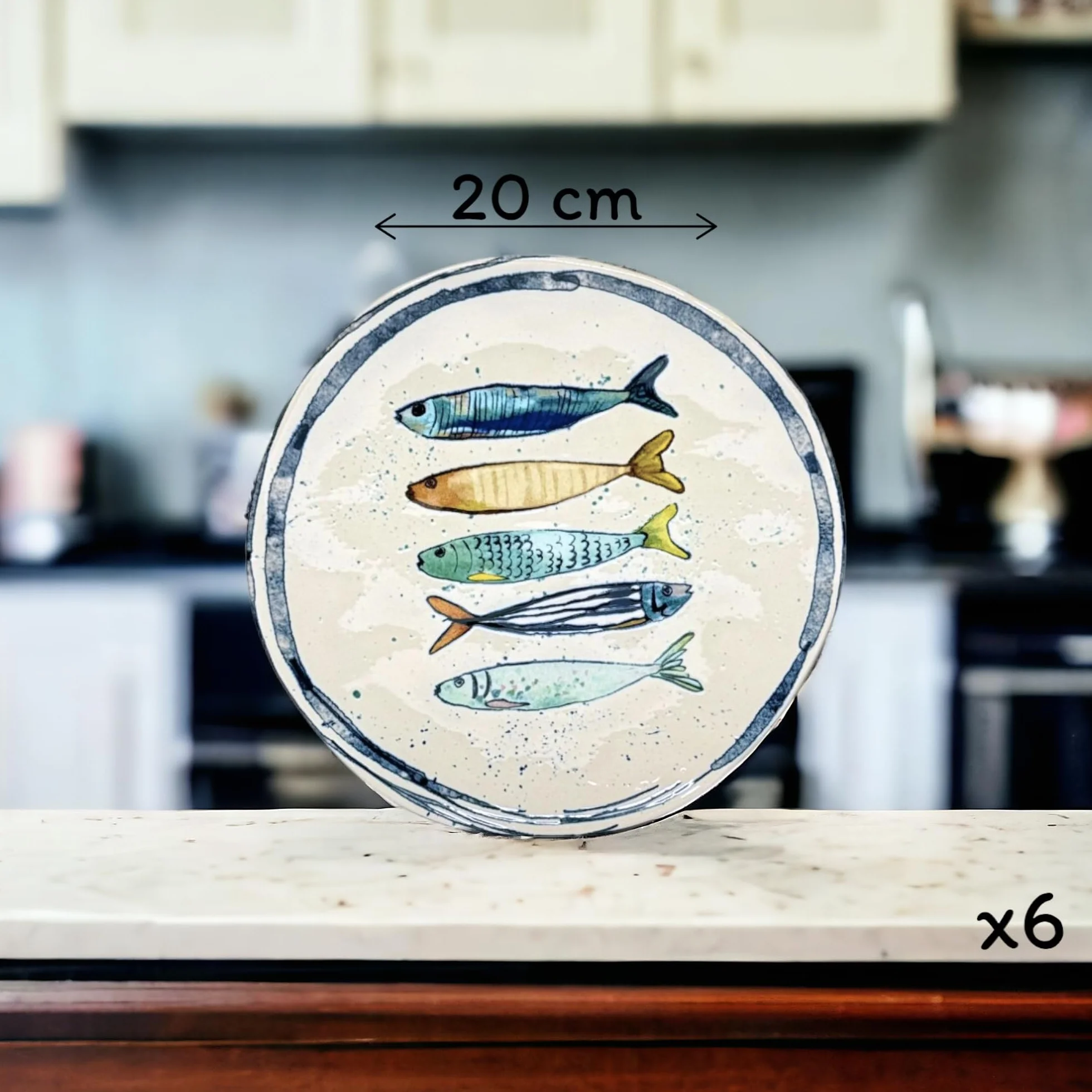 La Mediterránea - Geschirr-Set (18 Teller für 6 Personen, 26 cm, Dessertteller 20 cm, ausgehöhlt für Suppe oder Salat, 20 x 5 cm)