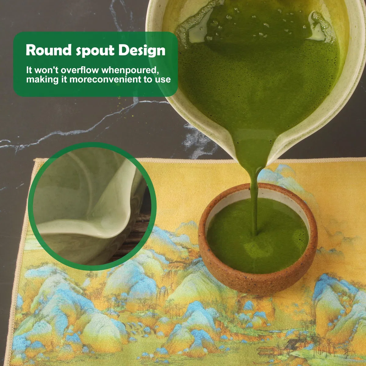 Matcha Set - Matcha Tea Set 7 Piece Matcha Besen Set, Matcha Zubehör - Matcha Set für Einsteiger - Stylisches Matchas Set Matcha-Besen,Matcha Filtersieb,Matcha-Schale, Chasen, Tuch und Matcha Löffel
