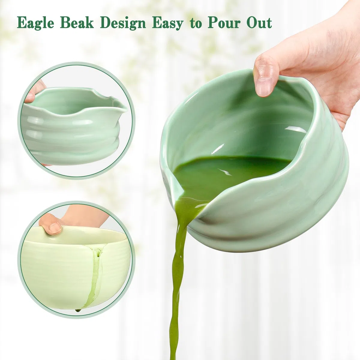 Matcha Besen Set Matcha Kit: 7 Stück Matcha Set mit Matcha Schale, Matcha Besen, Matcha Besenhalter, Schaufel, Sieb, Japanische Teezeremonie, Matcha Tea Set, Geschenk für Matcha Teeliebhaber (Grün)