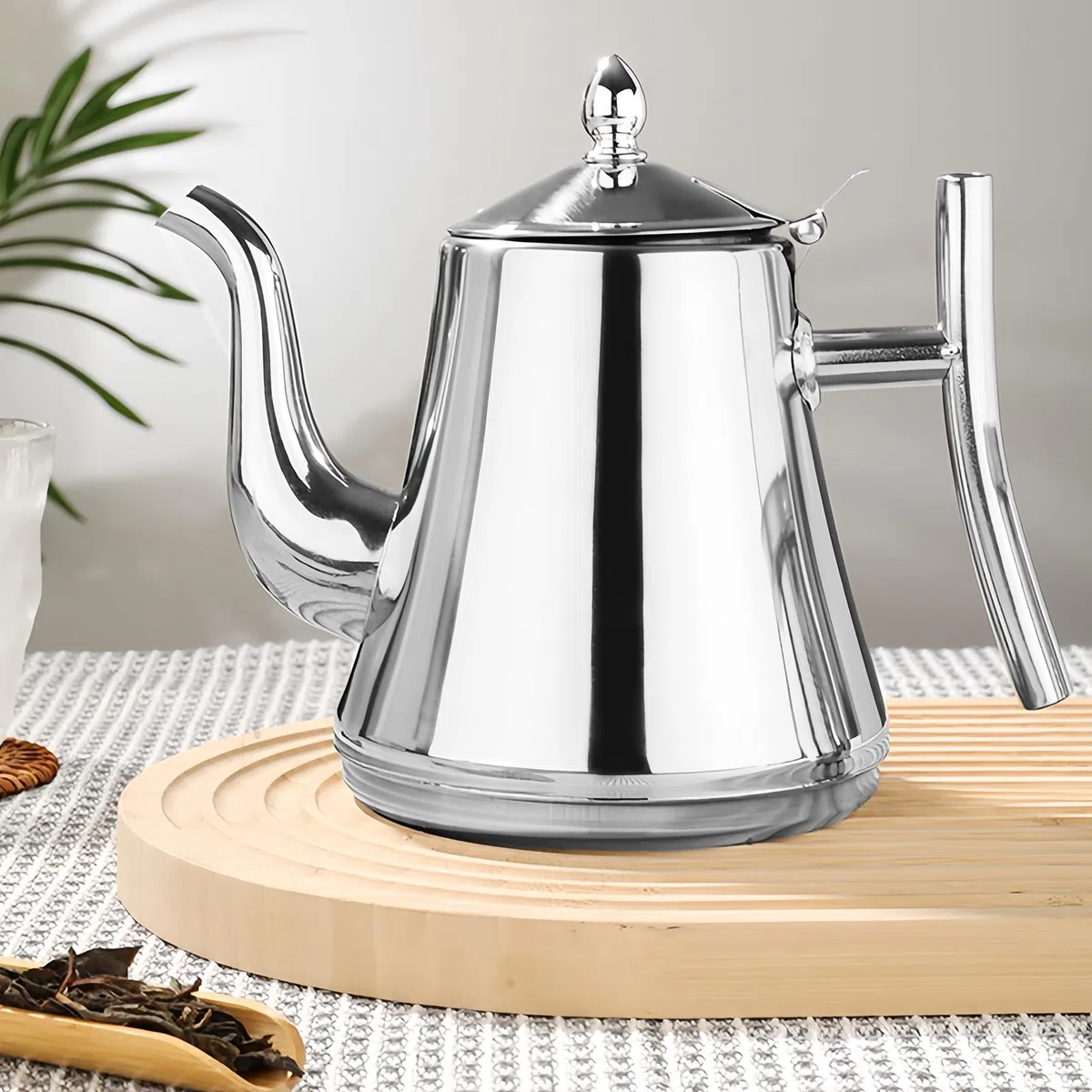 Teekanne Mit Siebeinsatz, Teekanne Edelstahl Mit Siebeinsatz, Doppelwandige Kanne Mit Deckel, Tee Kanne, Teapot, Teebereiter Für Induktionsherd Elektrischer Keramikherd Gasherd 1 L