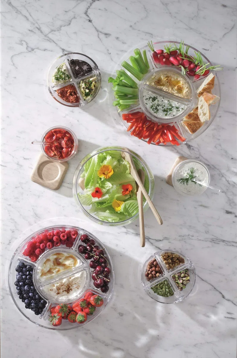 CRISTALICA Servierschale Kabertt Dip Snack Buffet Schale Glas 35cm