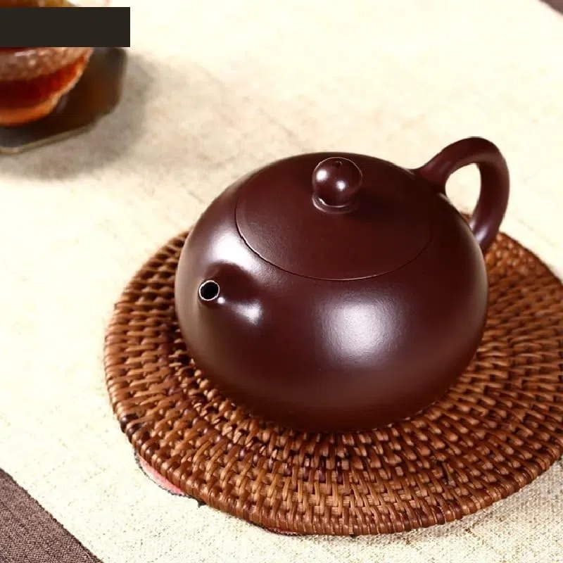 Teekessel mit chinesischem lila Sandfilter, praktisches Reise-Teeset, große Retro-Teekanne für den Haushalt, Zubehör für die chinesische Teezeremonie, Teekanne für losen Tee (280 ml), Keramik-Teekes